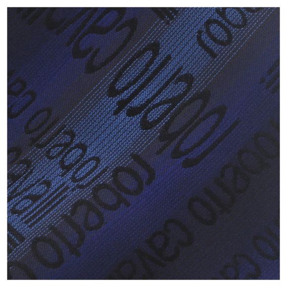Roberto Cavalli ESZ022 D0420 Blue/Black Ikat Tie - Picture 2 of 4
